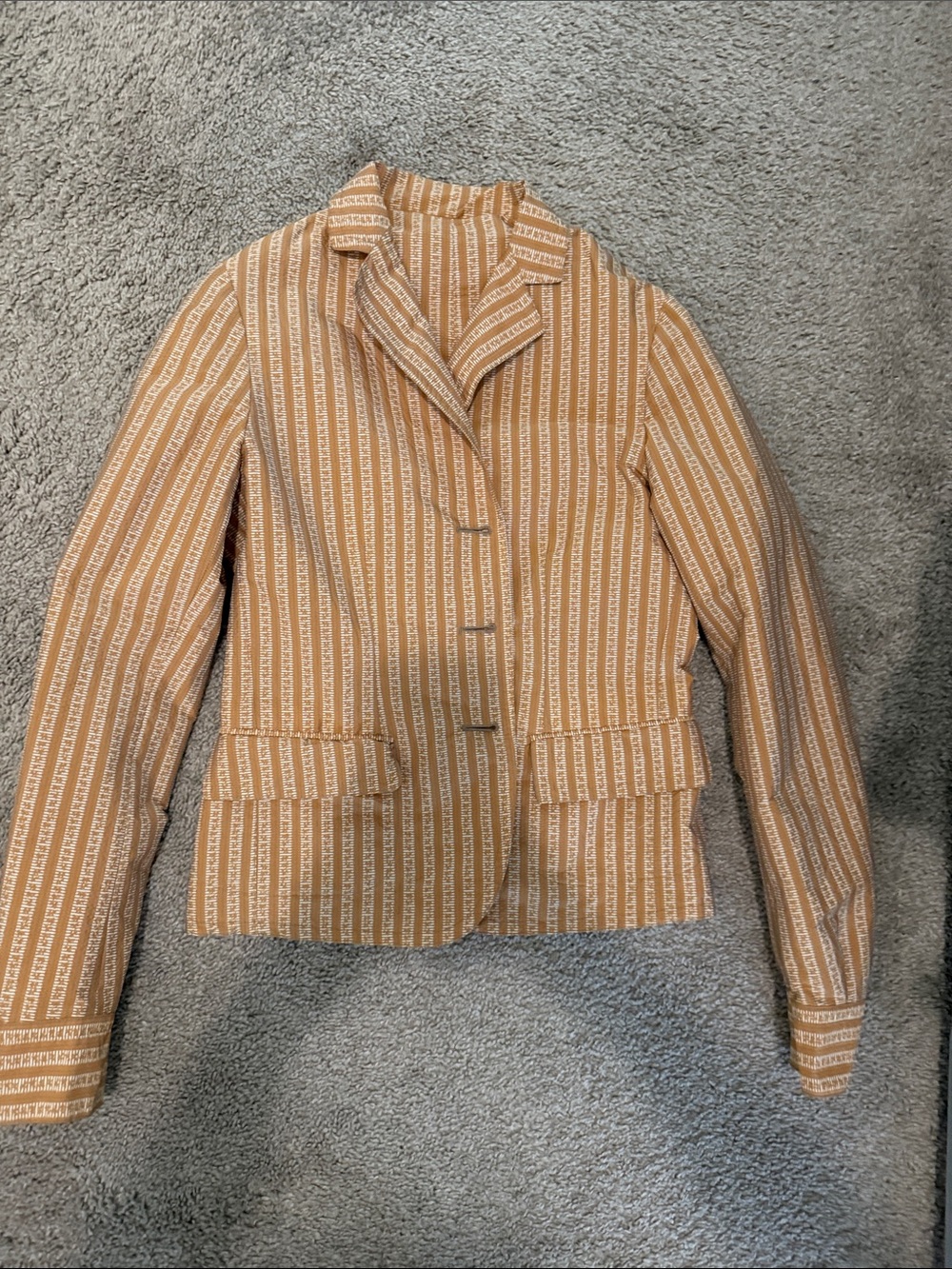Bottega Veneta Tan Striped Tailored Blazer